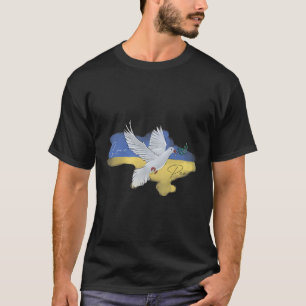 T-shirt Drapeau de la colombe de la paix ukrainienne Coule