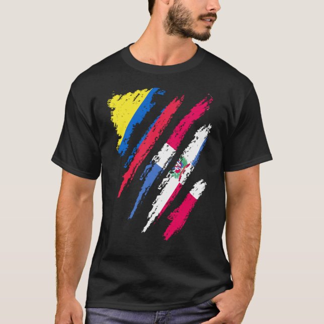T-shirt Drapeau de la Colombie Dominicaine Gros Patriot Pa (Devant)