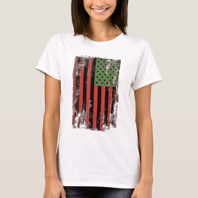 T-shirt Drapeau de la fierté afro-américaine - Pan-africai (Devant)
