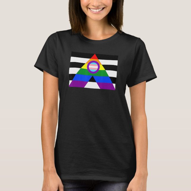 T-shirt Drapeau de la Fierté de l'Ally droite transgenre g (Devant)