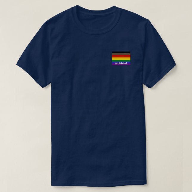 T-shirt Drapeau de la fierté de progrès de l'archiviste Lg (Design devant)