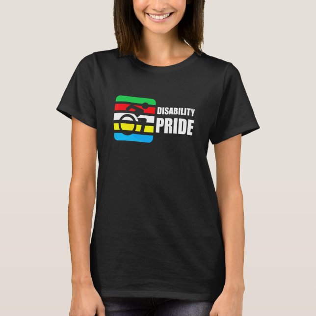 T-shirt Drapeau de la fierté des personnes handicapées Jui (Devant)