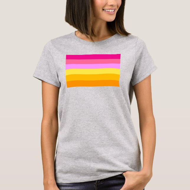 T-shirt Drapeau de la fierté lesbienne (Aube) (Devant)