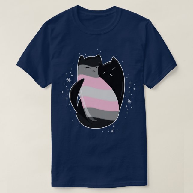 T-shirt Drapeau de la Fierté LGBT de Demigirl Cat (Design devant)