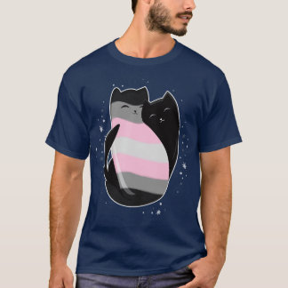 T-shirt Drapeau de la Fierté LGBT de Demigirl Cat