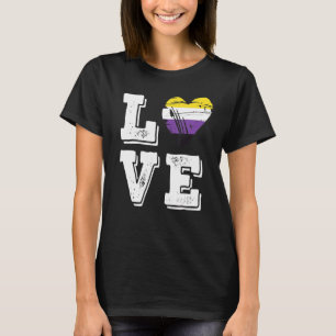 T-shirt Drapeau de la fierté non binaire Amour Drapeau non