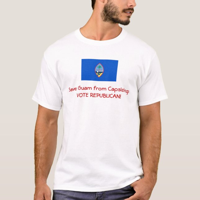 T-shirt drapeau de la Guam, économies Guam du chavirement (Devant)