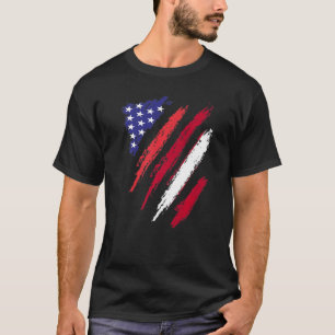 T-shirt Drapeau de la Lettonie fabriqué en Amérique USA Pa