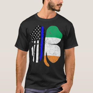 T-shirt Drapeau de la ligne bleue mince St patrick irlanda