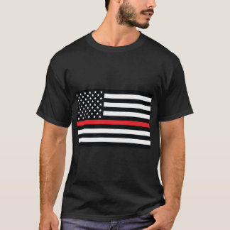 T-shirt Drapeau de la ligne rouge, Drapeau américain à ray