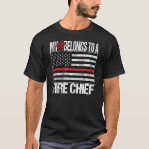 T-shirt Drapeau de la ligne rouge - Mon coeur appartient à