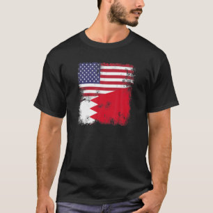 T-shirt Drapeau de la moitié de Bahreïn   Vintage Bahrain 