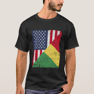 T-shirt Drapeau de la moitié des États-Unis Drapeau de la 