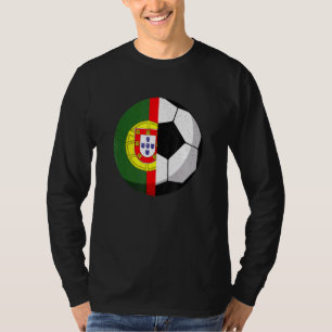 T-shirt Drapeau de la moitié du Portugal Football de footb