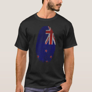T-shirt Drapeau de la Nouvelle-Zélande Empreinte digitale 