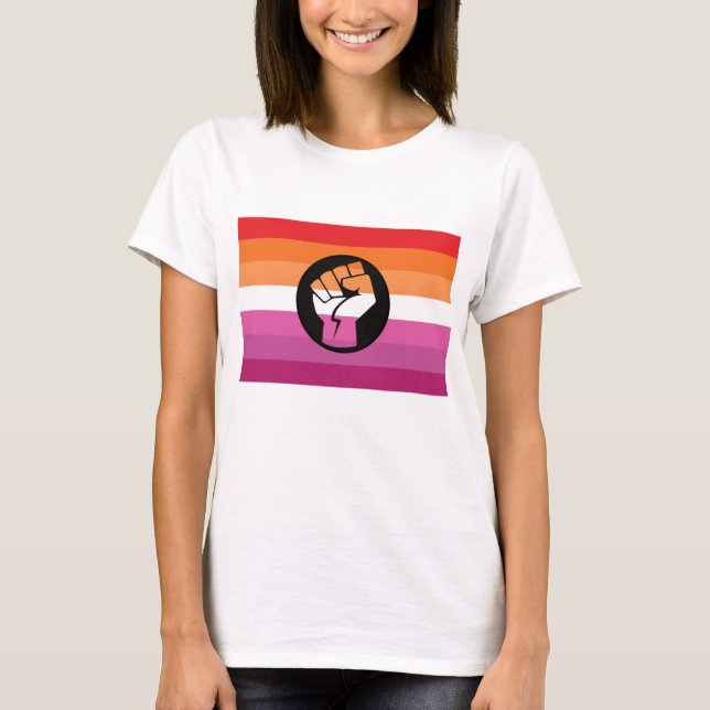 T-shirt Drapeau de la protestation lesbienne (Devant)