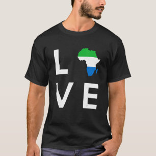 T-shirt Drapeau de la Sierra Leone Amour Afrique Continent