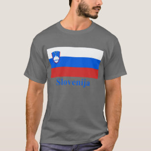 T-shirt Drapeau de la Slovénie avec le nom dans le Slovè