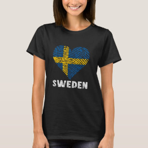 T-shirt Drapeau de la Suède Cœur Fierté suédoise Sverige R