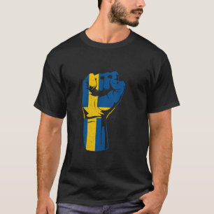 T-shirt Drapeau de la Suède Poing levé Fierté suédoise Sve