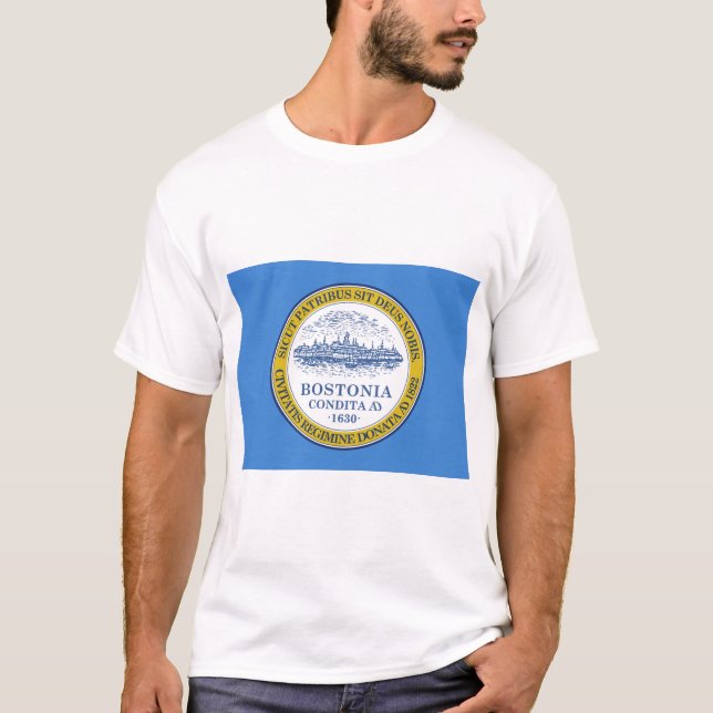 T-shirt Drapeau de la ville de Boston (Massachusetts) (Devant)