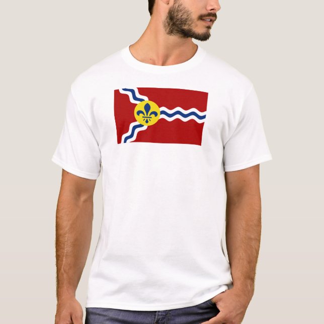 T-shirt Drapeau de la ville de Saint-Louis (Devant)