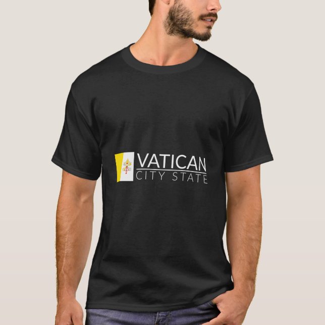 T-shirt Drapeau De La Ville Du Vatican Rome Italie Saint P (Devant)