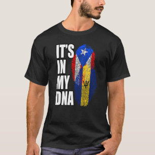 T-shirt Drapeau De L'Adn Mix De La Barbade Et Du Porto Ric