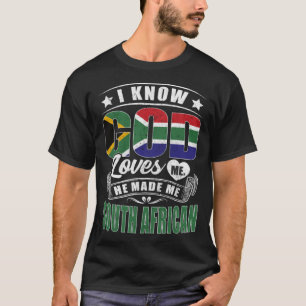 T-shirt Drapeau de l'Afrique du Sud Dieu m'aime Sud-Afric