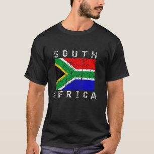 T-shirt Drapeau de l'Afrique du Sud en détresse Hommes Fem