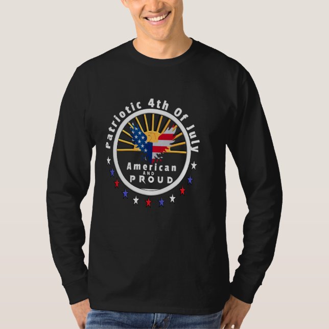 T-shirt Drapeau De L'Aigle 4 juillet Américain (Devant)