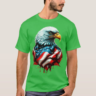 T-shirt Drapeau de l'aigle à tête blanche américain