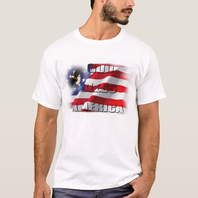 T-shirt Drapeau de l'aigle étoilé américain (Devant)