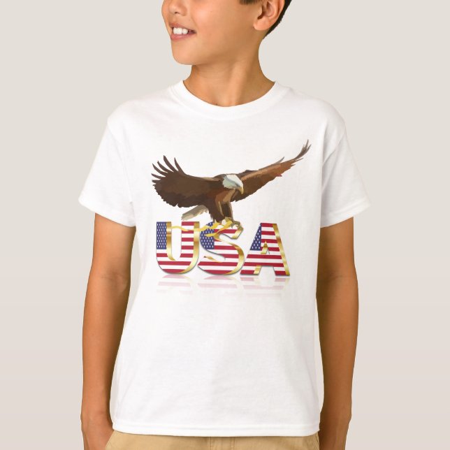 T-shirt Drapeau de l'aigle noir Usa (Devant)