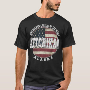T-shirt Drapeau de l'Alaska Vintage-américain