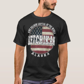 T-shirt Drapeau de l'Alaska Vintage-américain