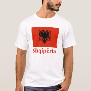 T-shirt Drapeau de l'Albanie avec le nom dans l'Albanais