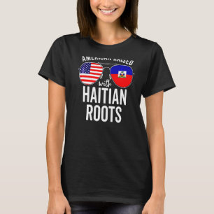 T-shirt Drapeau De L'Amérique Aux Racines Haïtiennes Usa H