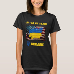 T-shirt Drapeau de l'amitié américano-ukrainienne Unis nou