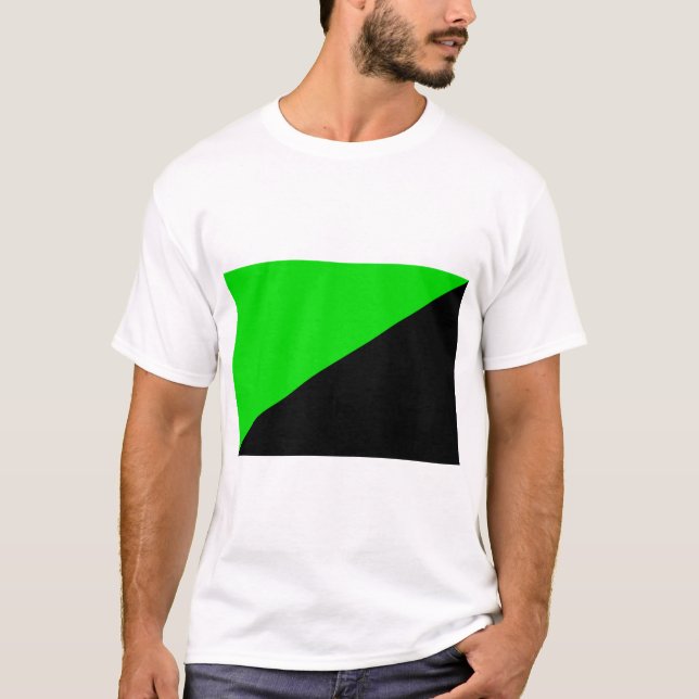 T-shirt Drapeau de l'anarchisme vert (Devant)