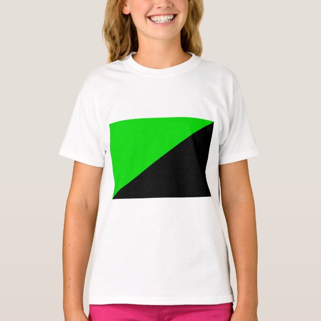 T-shirt Drapeau de l'anarchisme vert (Devant)