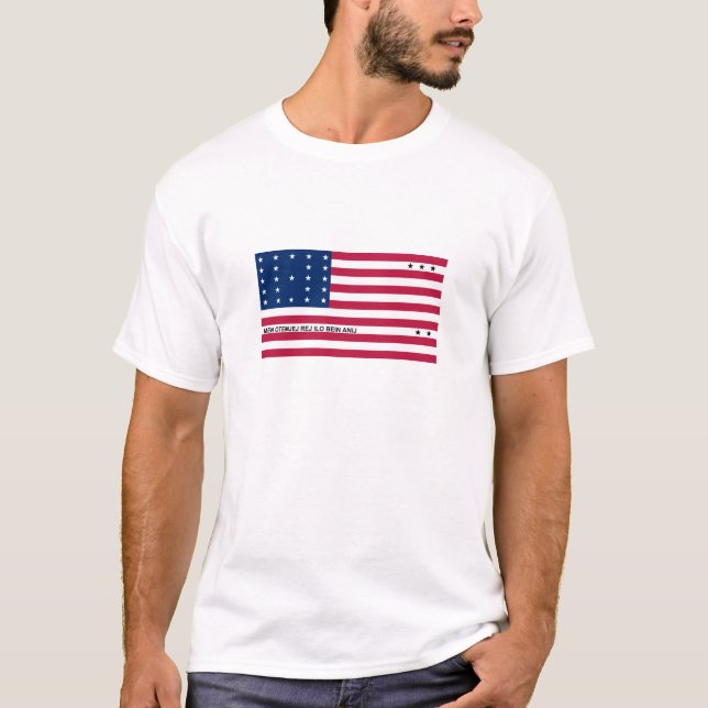 T-shirt Drapeau de l'atoll de Bikini Patriotique (Devant)