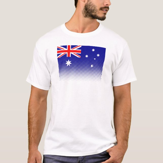 T-shirt Drapeau De L'Australie Avec Effet Halftone (Devant)