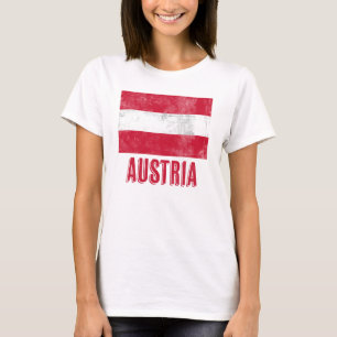 T-shirt Drapeau de l'Autriche "Grunge" look.