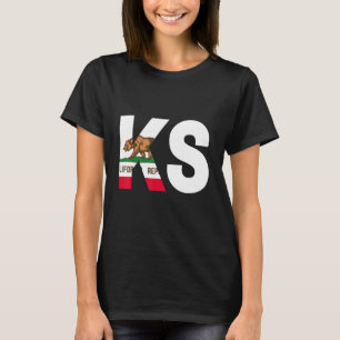 T-shirt Drapeau de l'état de Californie Kansas KS Villes e