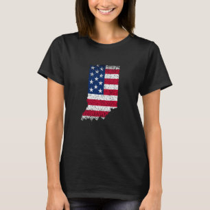 T-shirt Drapeau de l'état de l'Indiana Patriotic USA pour