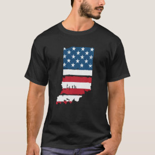 T-shirt Drapeau de l'état de l'Indiana Patriotic USA pour