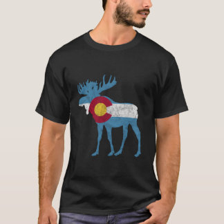 T-shirt Drapeau de l'État du Colorado Bull Moose