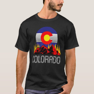 T-shirt Drapeau de l'état du Colorado Souvenir Mountain Vi