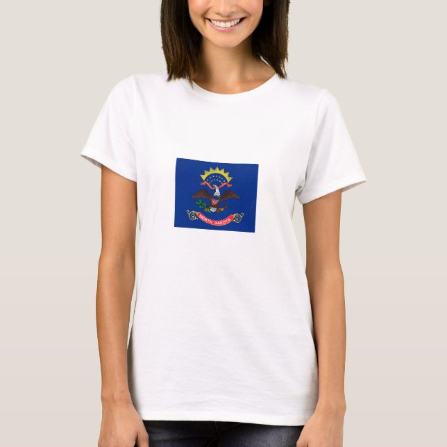 T-shirt Drapeau de l'État du Dakota du Nord (Devant)